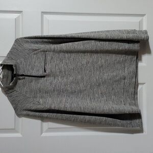 Marc Anthony Quilted Fleece Quarter-Zip Cotton Blend Grey Sweater Size Small